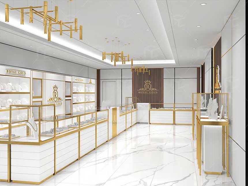 طراحی دکوراسیون طلافروشی لوکس