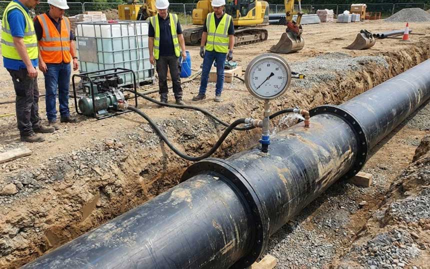 تست فشار لوله پلی اتیلن