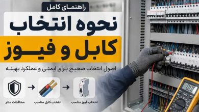تجهیزات حفاظتی و کابل در تابلو برق
