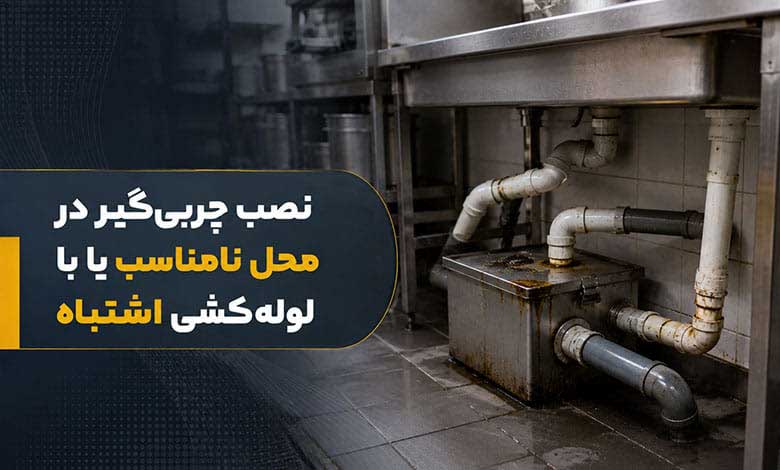 نصب چربیگیر در محل نامناسب یا با لولهکشی اشتباه