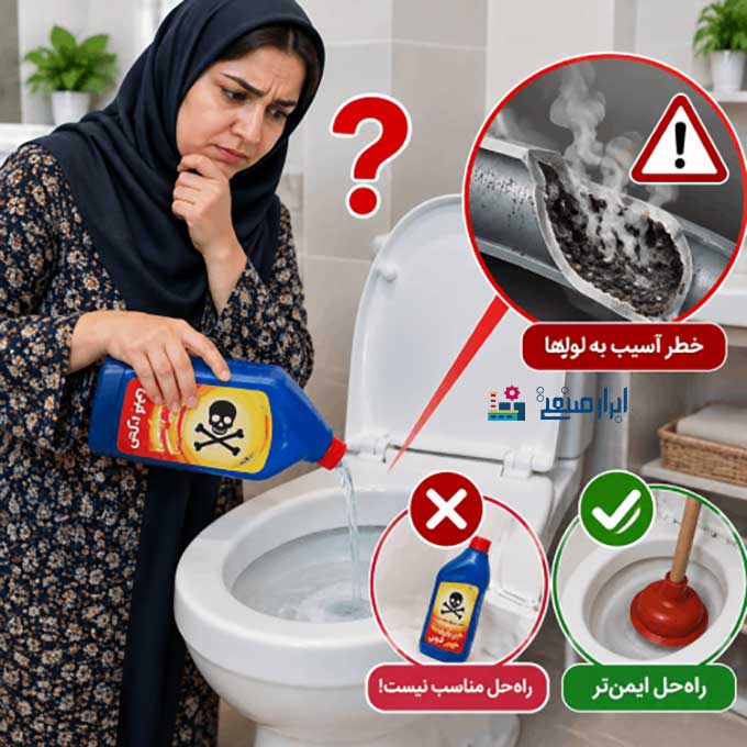 آیا ریختن مواد شیمیایی برای باز کردن توالت مناسب است؟